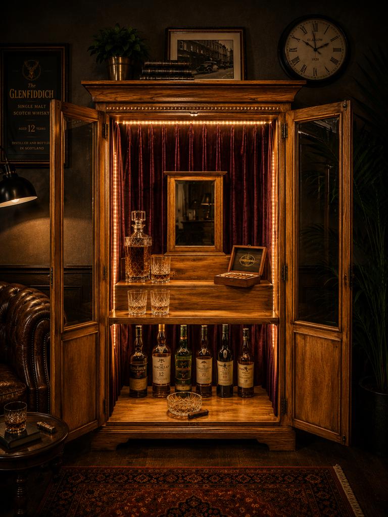 Unieke Whisky Kast / Barkast, Ophalen, Met deur(en), 50 tot 100 cm, Zo goed als nieuw