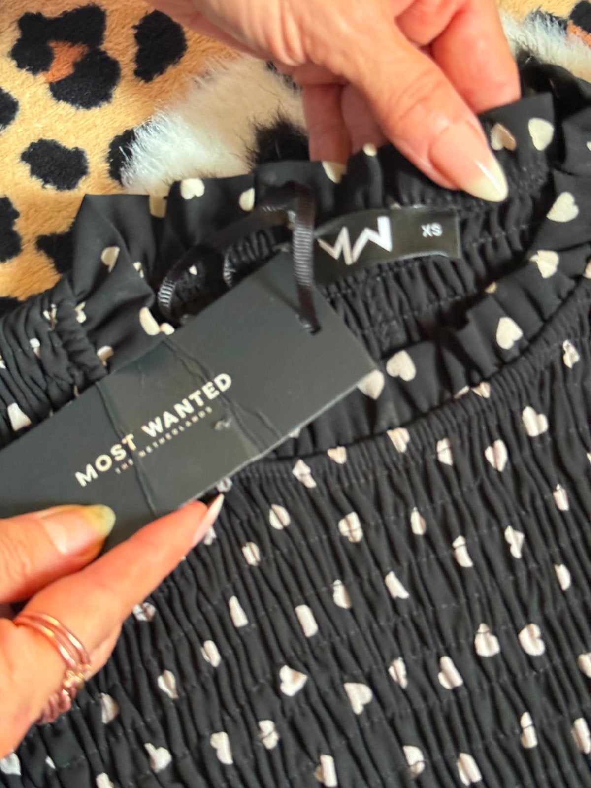 MOST WANTED Jurk XS met hartjesprint, nieuw, Zwart, Nieuw, Ophalen of Verzenden, Maat 34 (XS) of kleiner