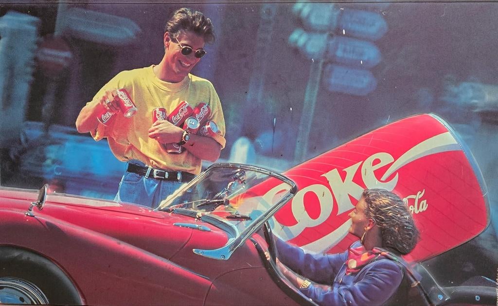 Coca Cola wand decoratie, Ophalen, Gebruikt, Schilderij, 100 tot 125 cm