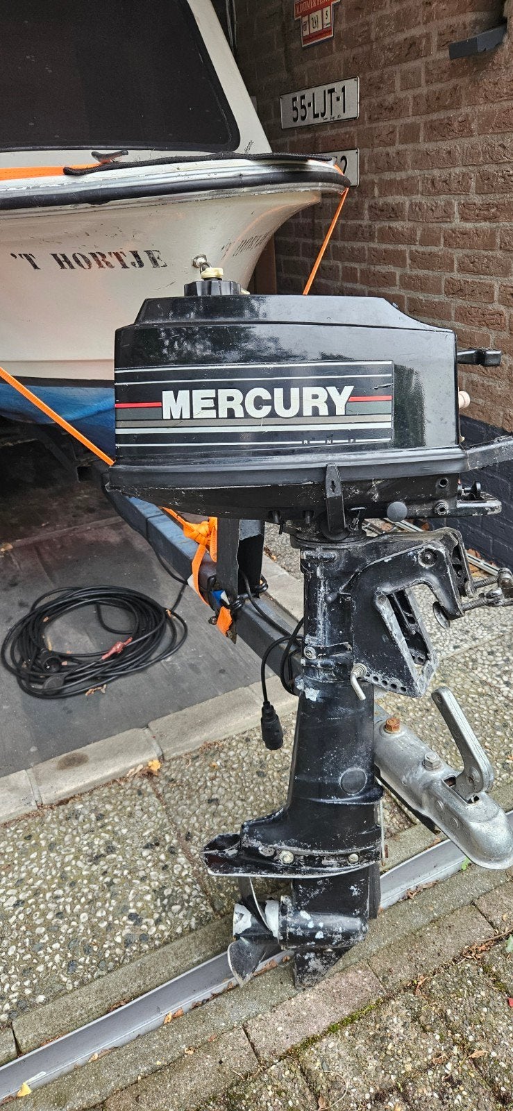Mercury 4pk 2-takt buitenboordmotor, Ophalen, Benzine, Minder dan 5 pk