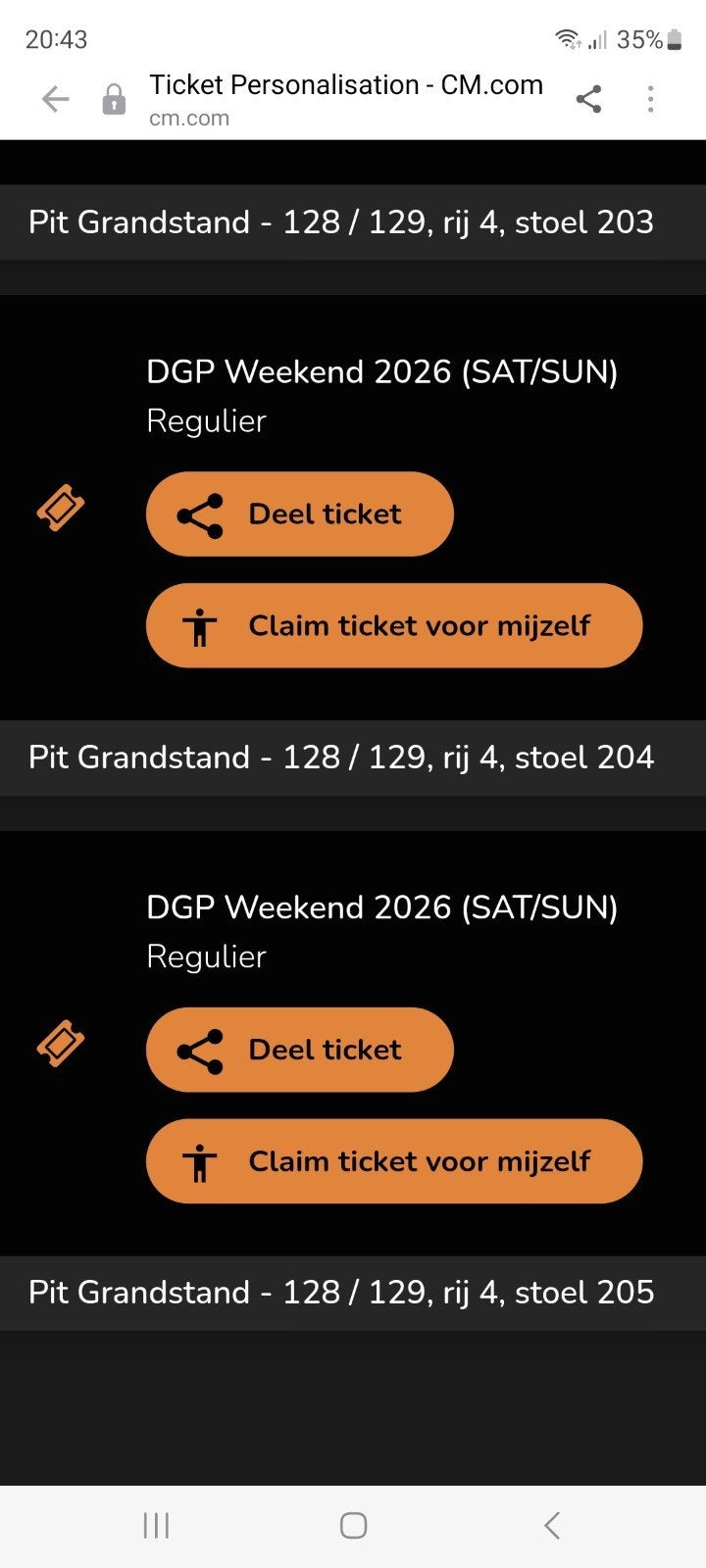 2x ticket pit grandstand Formule 1 Zandvoort zaterdag zondag, Tickets en Kaartjes, Twee personen