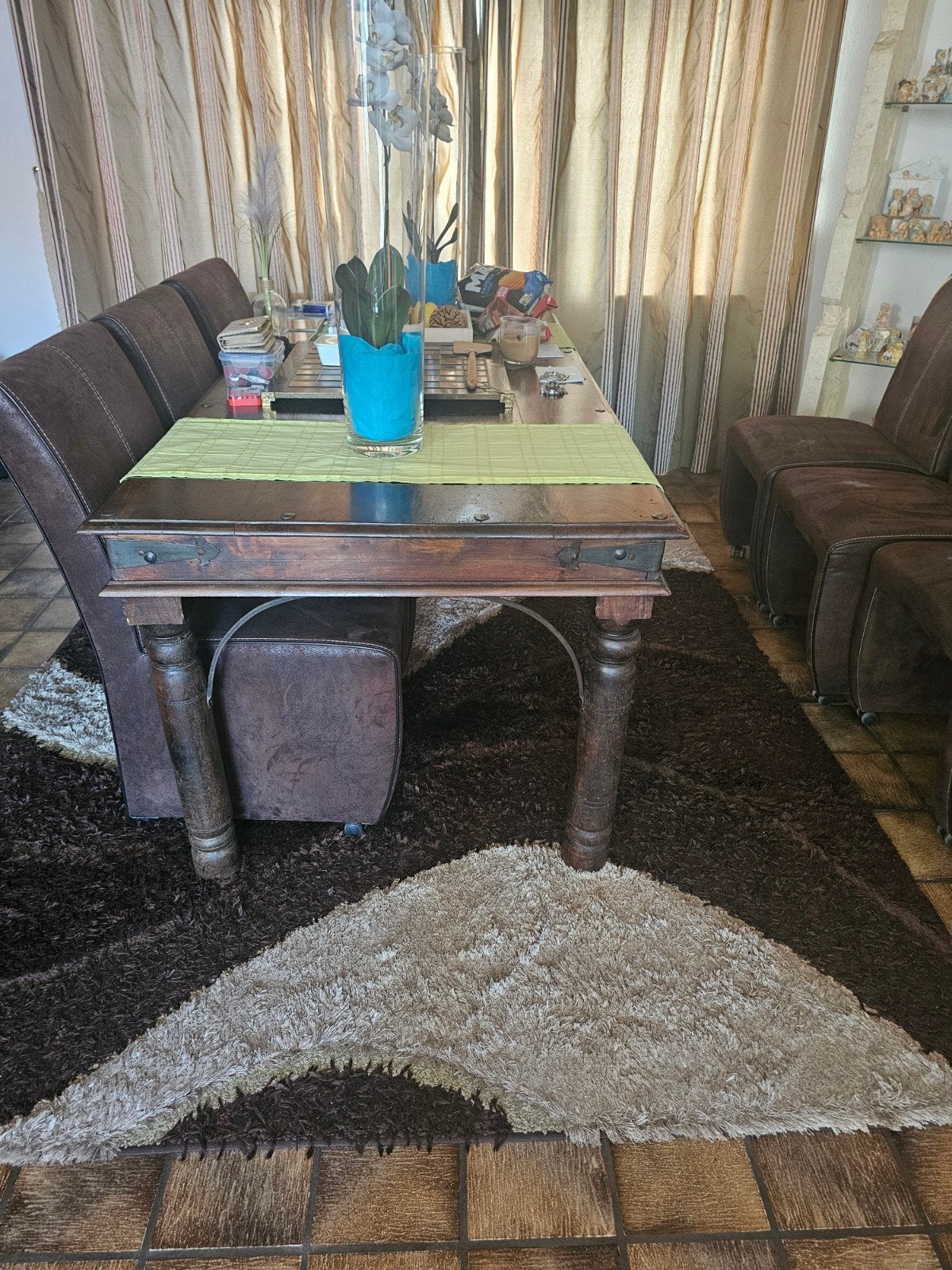 Gratis koloniale eettafel, Huis en Inrichting, Ophalen, Gebruikt, 50 tot 100 cm, 150 tot 200 cm