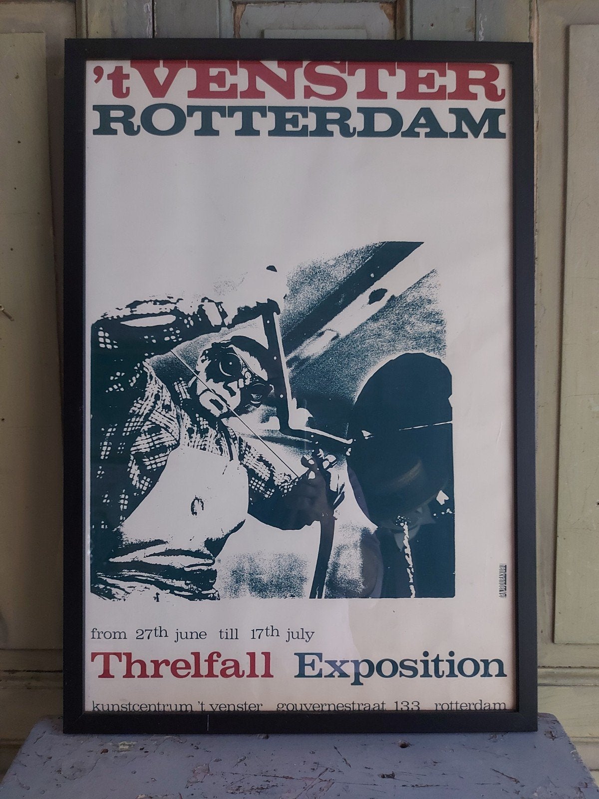 Affiche 1964 expositie Tim Threlfall , 't venster Rotterdam, Ophalen of Verzenden