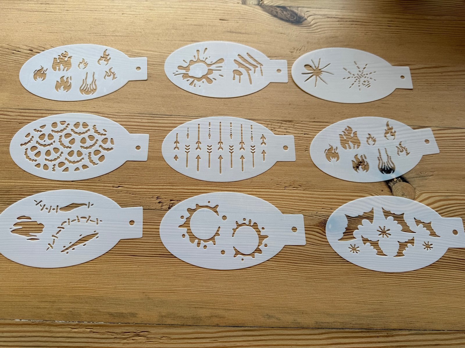 Halloween Glittertattoo / Schmink Sjablonen (9 stuks), Overige thema's, Nieuw, Ophalen of Verzenden, Kunststof