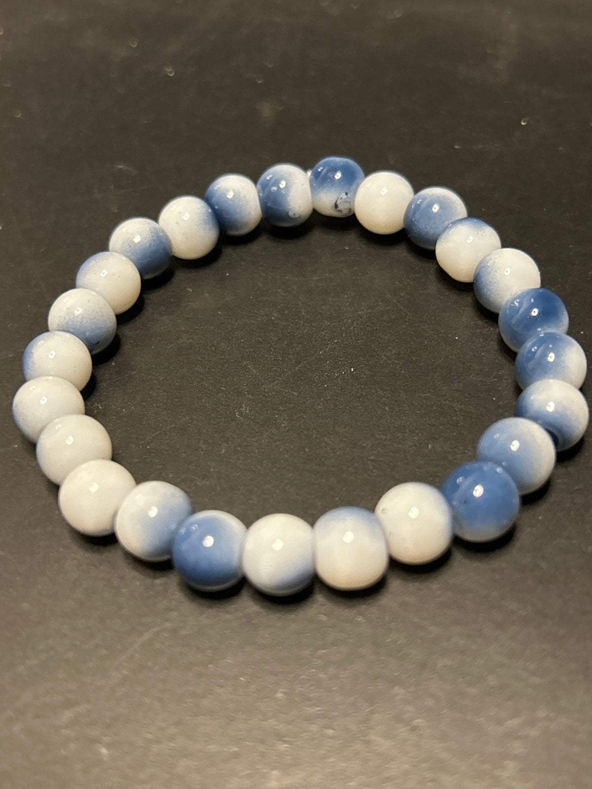 Stijlvolle blauw-witte kralenarmband, Sieraden, Tassen en Uiterlijk, Verzenden, Zo goed als nieuw, Blauw, Overige materialen