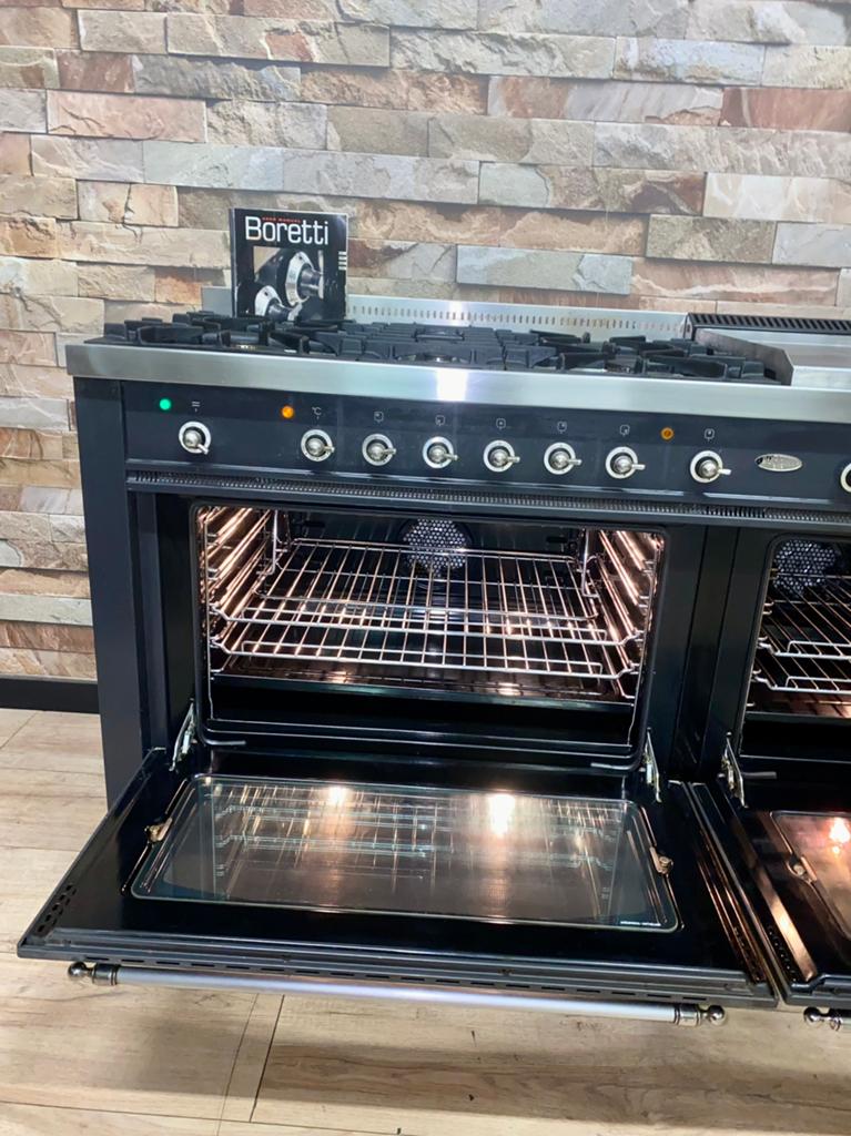 Luxe Boretti 8 pits met dubbele multifunctionele oven 150 cm, Fornello Esperta, Ophalen of Verzenden, Zo goed als nieuw, Energieklasse A of zuiniger