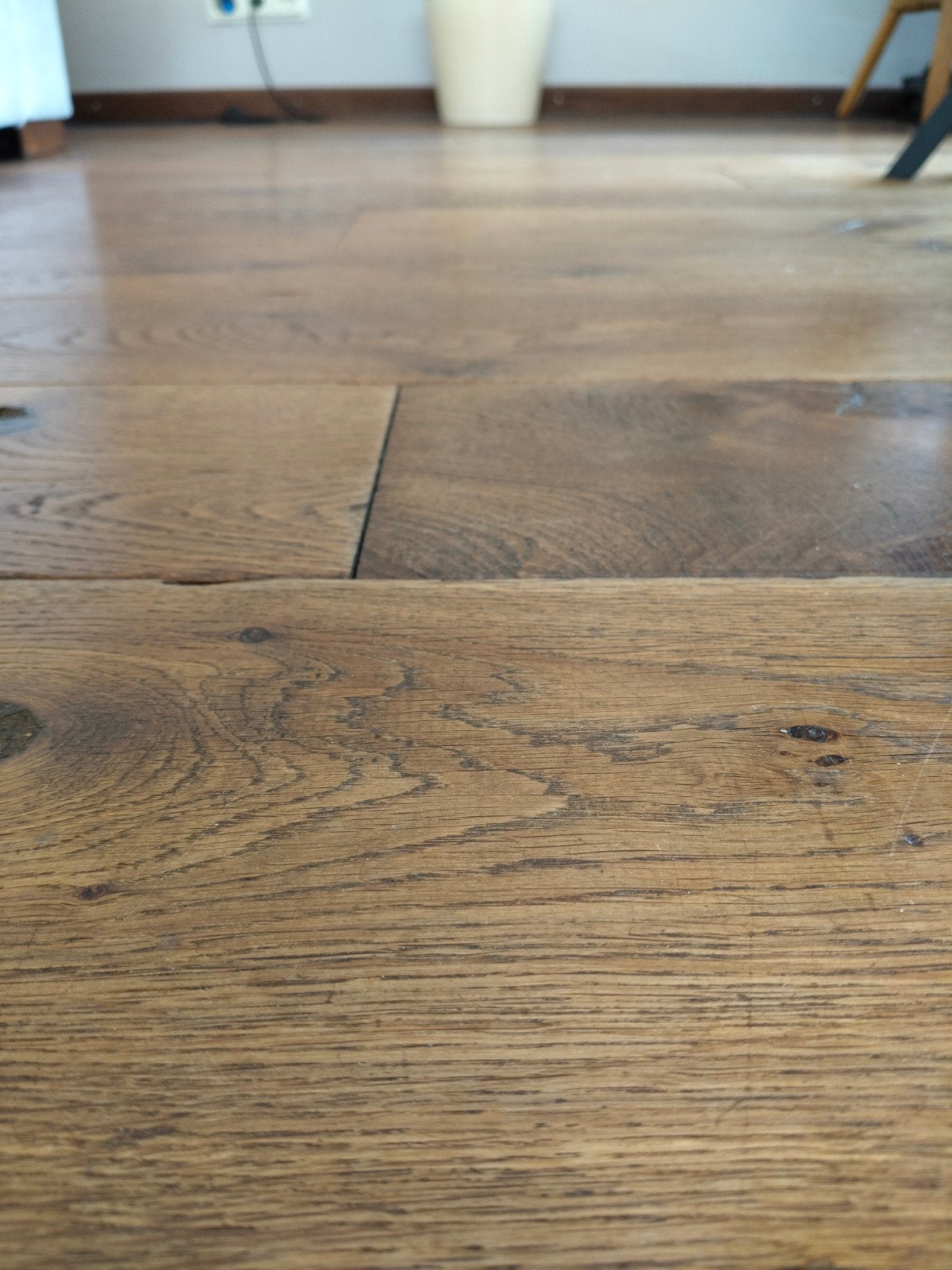 Eikenhouten vloerdelen met bijpassende plinten, Ophalen, Gebruikt, Vloerdelen of -planken, 10 m² of meer