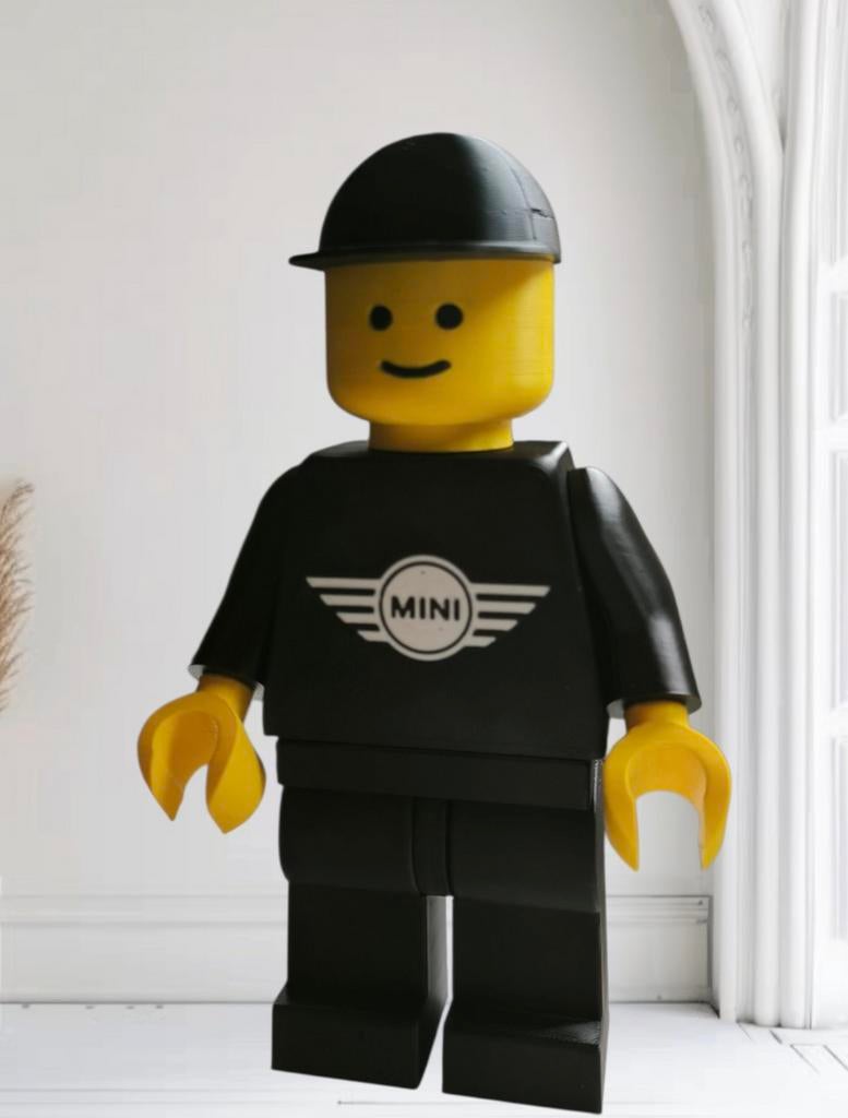 Mega maxi figure van een brick Mini Coopersupporter, Ophalen of Verzenden, Nieuw, Auto's
