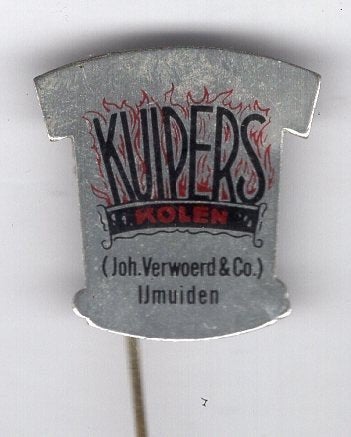 Kuipers kolen IJmuiden blik speldje ( C_160), Verzamelen, Ophalen of Verzenden, Zo goed als nieuw, Merk, Speldje of Pin