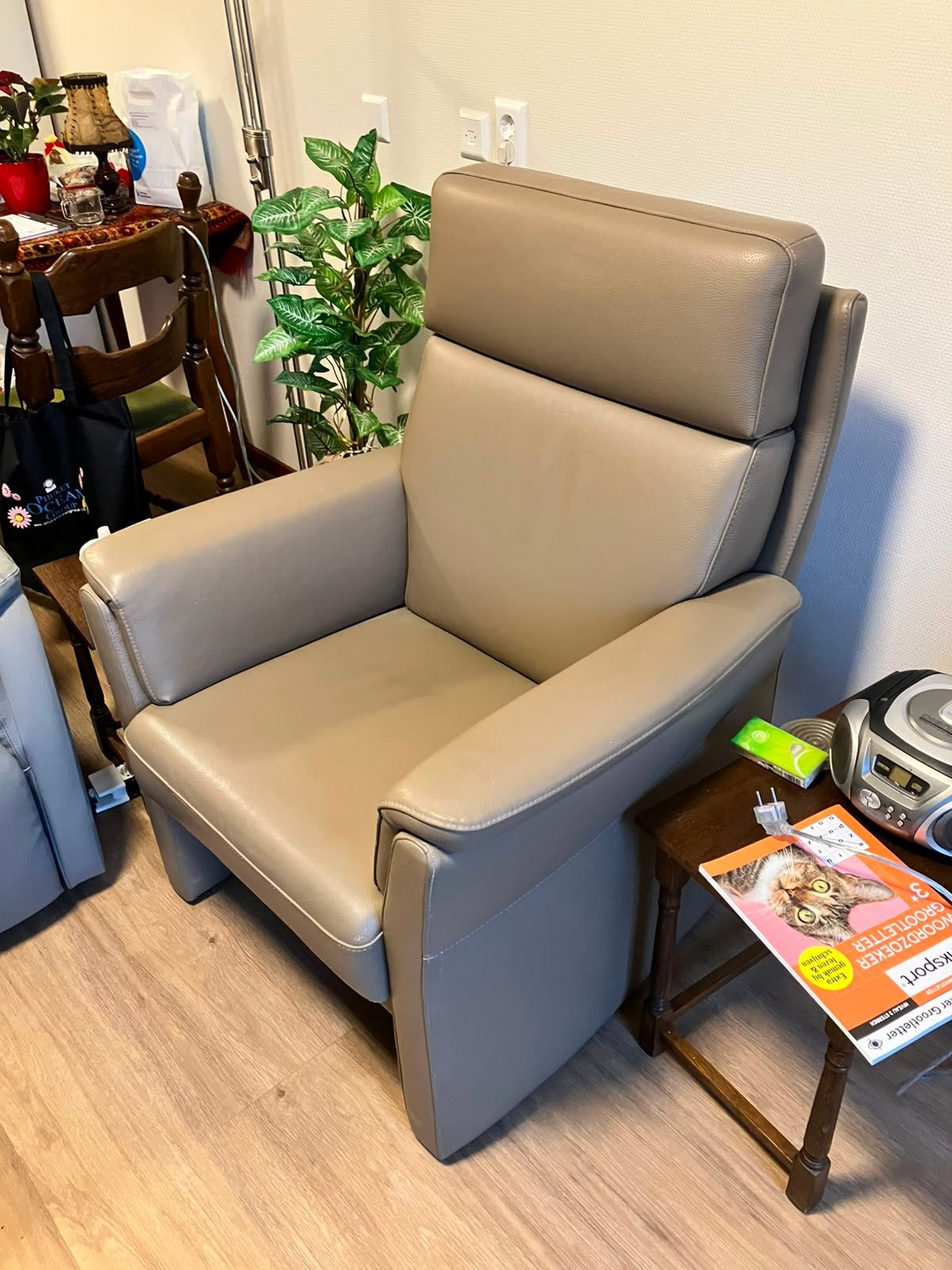 TE KOOP twee leren stoelen, Huis en Inrichting, Banken | Sofa's en Chaises Longues, Ophalen, Gebruikt, Eenpersoons, Minder dan 150 cm