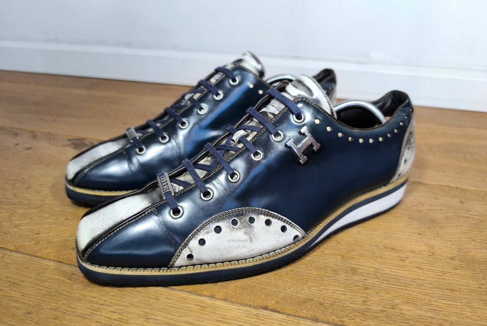 Harris Firenze exclusieve herenschoenen maat 10 / 44,5, Kleding | Heren, Ophalen, Harris, Blauw, Zo goed als nieuw