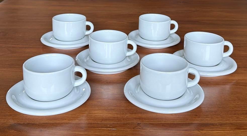 6 Ikea Rondo kop en schotels, Ophalen of Verzenden, Zo goed als nieuw, Effen, Kop(pen) en/of Schotel(s)