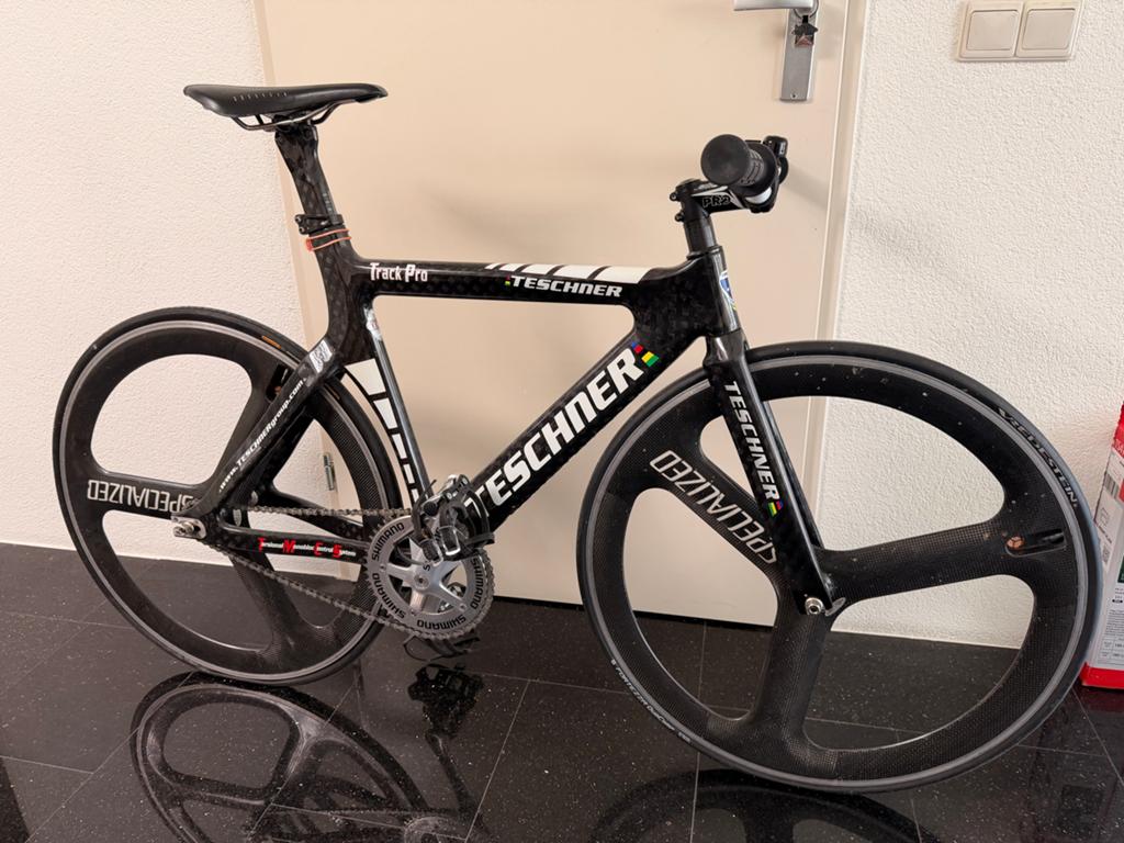 Teschner Track Pro M 53,5cm baanfiets fixie fixed gear, Fietsen en Brommers, Fietsen | Racefietsen, Overige merken, Carbon, Heren