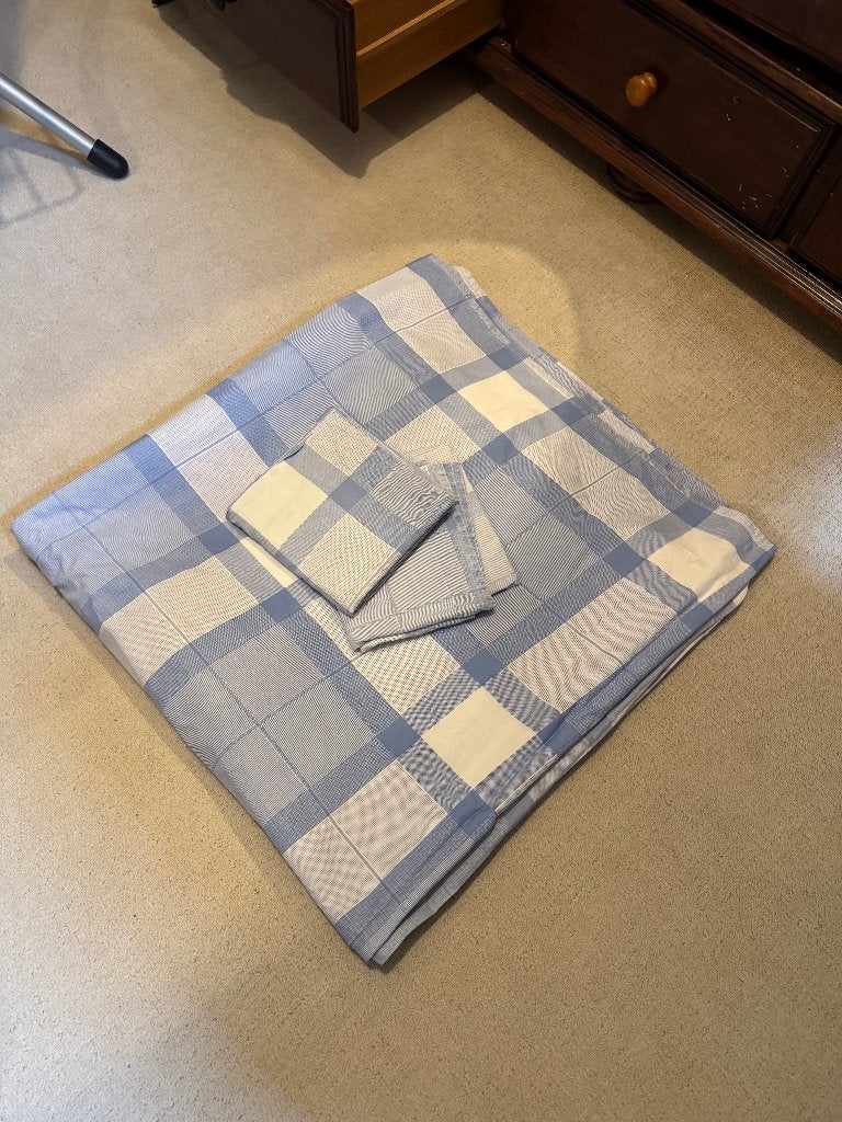 Dekbedovertrek met 2 slopen 100 % Katoen 220X220, Blauw, Dekbedovertrek, Tweepersoons, Ophalen of Verzenden