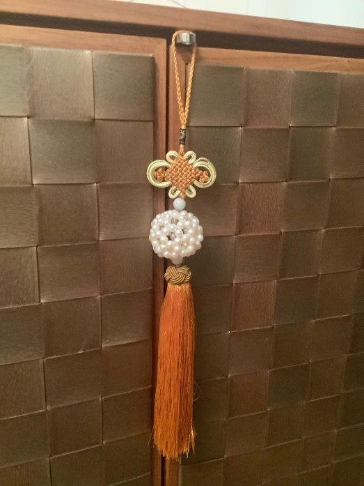 sleutelkwast sierkwast kastdecoratie kast knoop kwast 35 cm, Ophalen, Zo goed als nieuw, Meerkleurig, Brocante