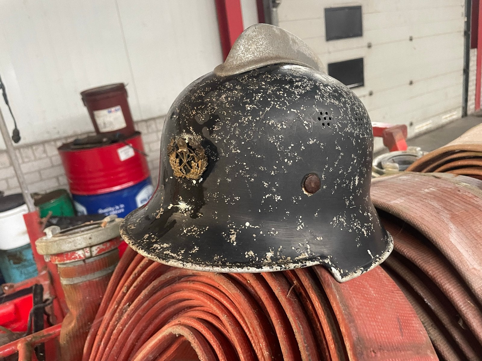 Antieke brandweerhelm - Uniek verzamelobject, Ophalen of Verzenden