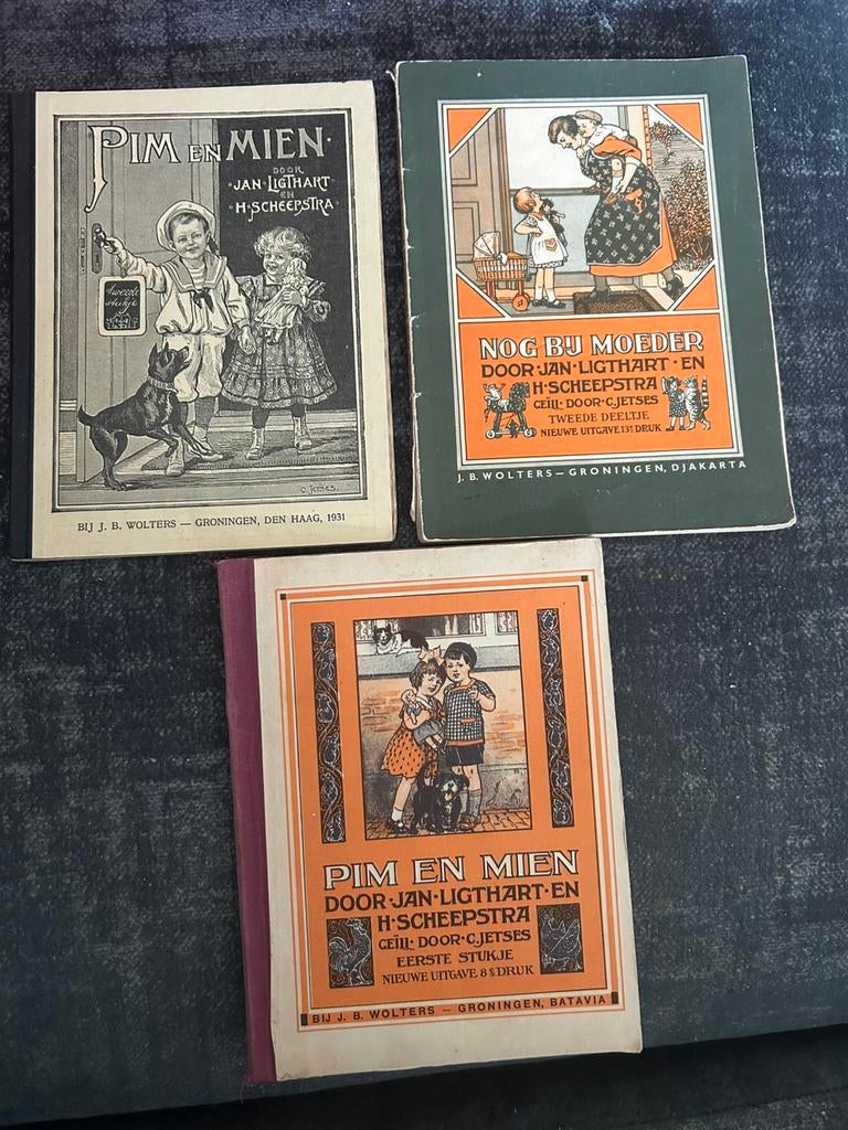 PIM en MIEN door Jan Ligthart&H.Scheepstra 1931,1947,1955, Antiek en Kunst, Antiek | Boeken en Bijbels, Ophalen of Verzenden
