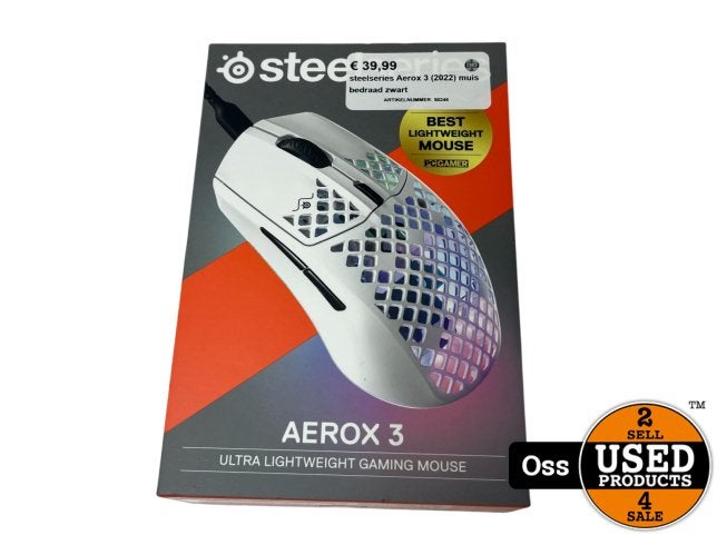 steelseries Aerox 3 (2022) muis bedraad zwart, Computers en Software, Steelseries, Zo goed als nieuw, Support@steelseries.com