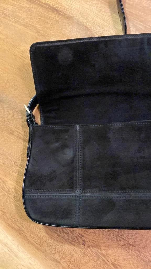 K53 leren handtas lak- en suede leer van Bodenschatz, Ophalen of Verzenden, Zo goed als nieuw, Zwart, Handtas