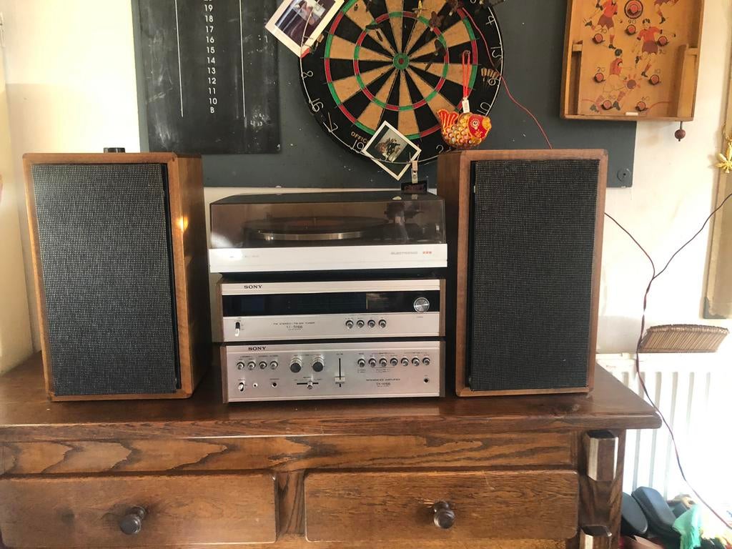 Sony Vintage stereo set philips platenspeler en BNS speakers, Audio, Tv en Foto, Ophalen of Verzenden, Zo goed als nieuw, Speakers