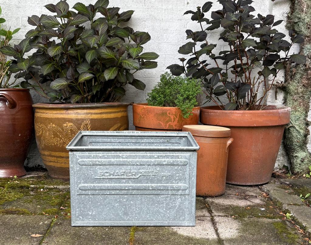 Vintage zinken bak. Geschikt voor planten!, Ophalen, Gebruikt, Minder dan 60 cm, Balkon
