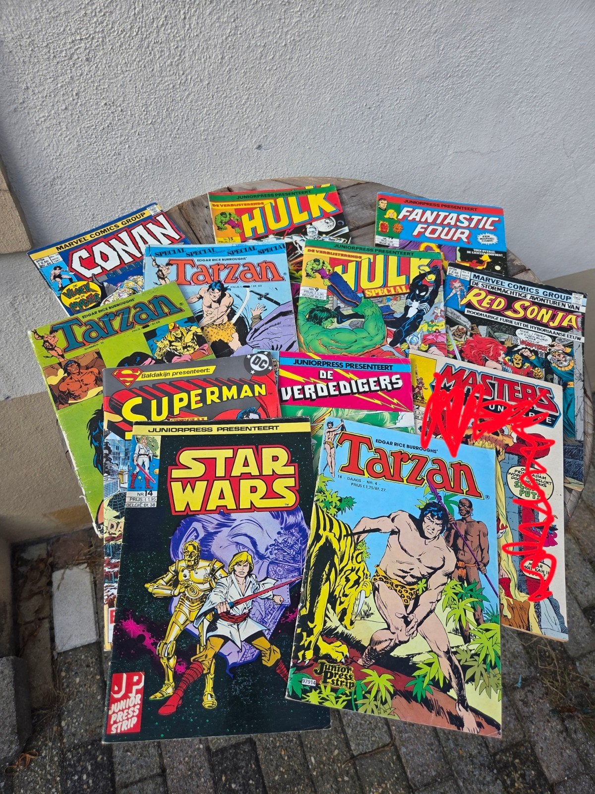 11 Oude strips (superhelden), Boeken, Gelezen, Europa, Ophalen of Verzenden, Meerdere comics