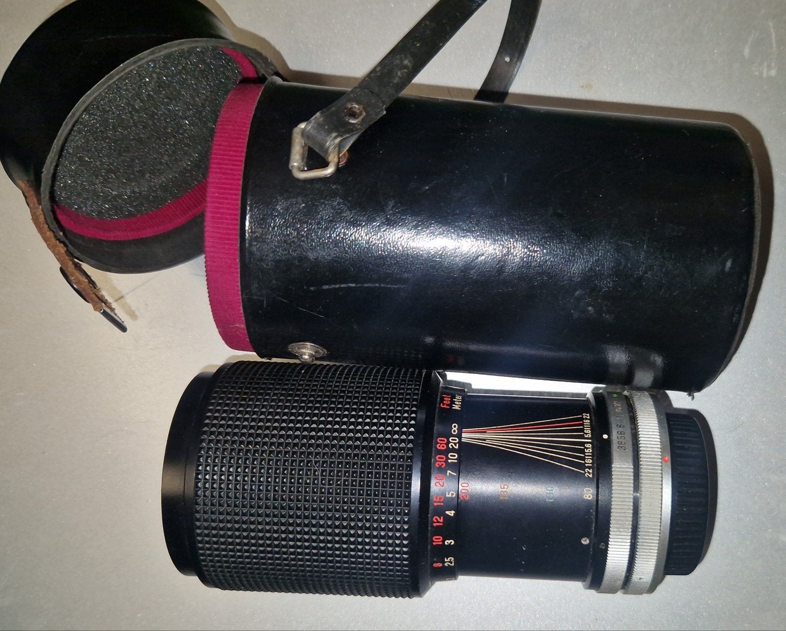 Vintage Telelens met Foudraal - Goede Staat, Ophalen of Verzenden, Gebruikt, Telelens, Handmatige focus