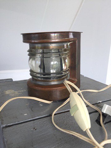 Koperen scheepslamp, Ophalen of Verzenden, Gebruikt, Motorboot of Zeilboot, Gebruiksvoorwerp