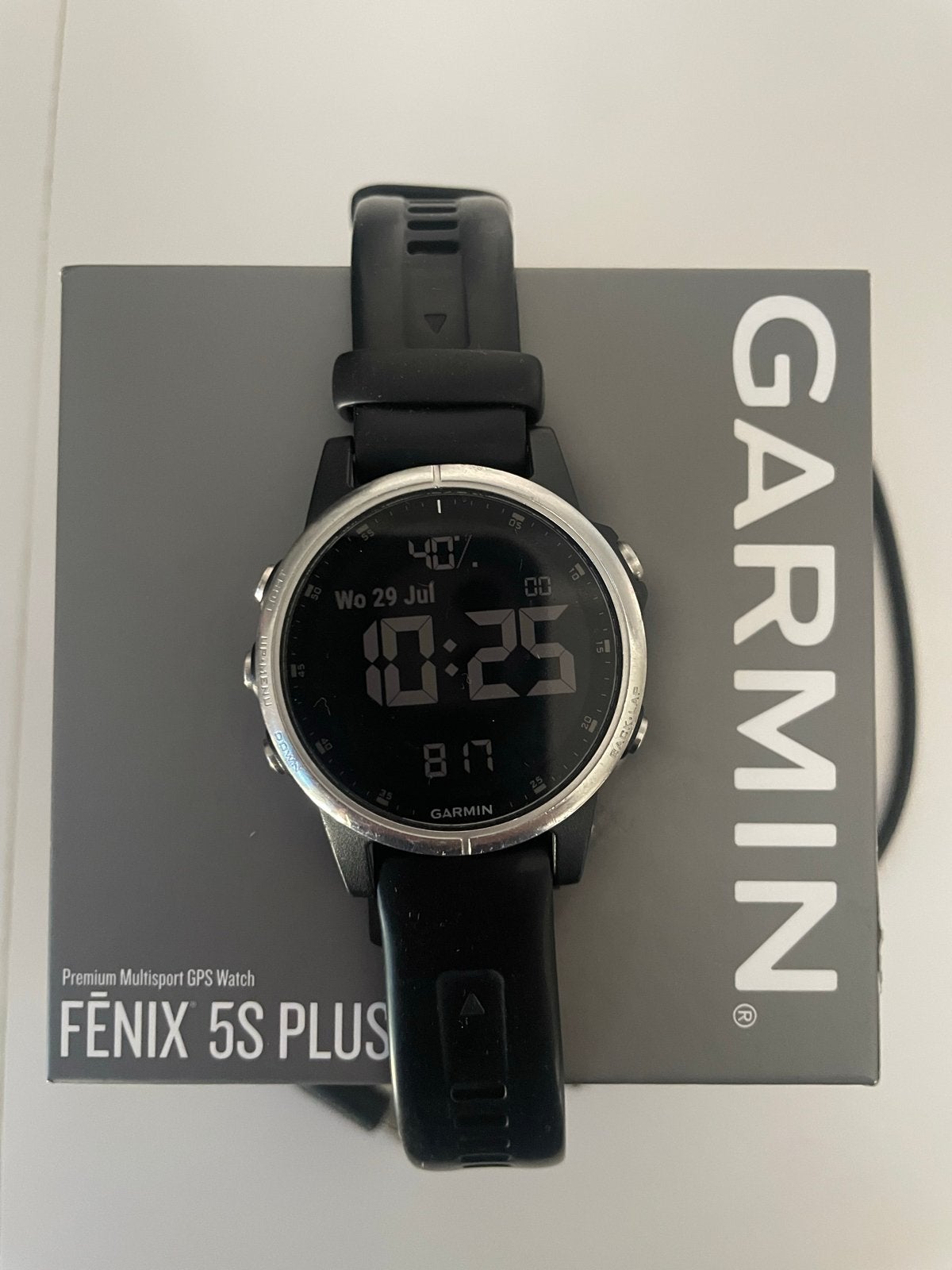 Garmin Fenix 5S Plus Multisport GPS Horloge Zwart, Afstand, Zwart, Ophalen of Verzenden, Zo goed als nieuw