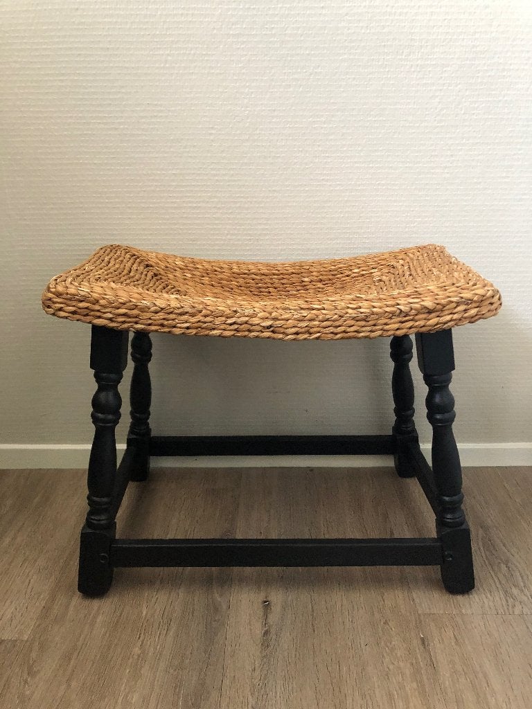 Vintage voetenbankje, krukje bijzettafel, Huis en Inrichting, Minder dan 50 cm, Gebruikt, Rechthoekig, 50 tot 75 cm