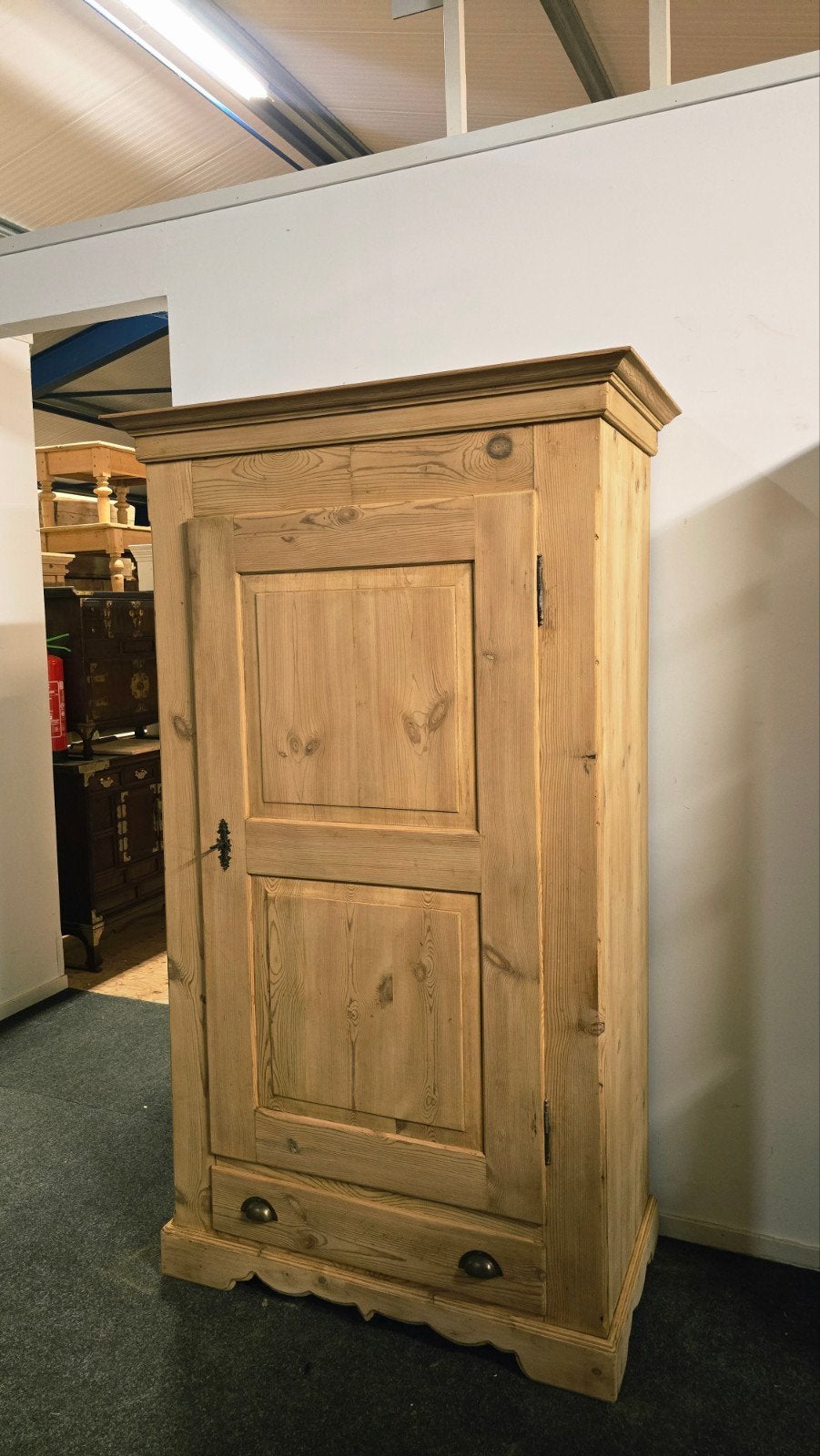 Mooie Kledingkast Grenen Hout 1 Deurs, 100 tot 150 cm, Met lade(s), Ophalen of Verzenden, Zo goed als nieuw