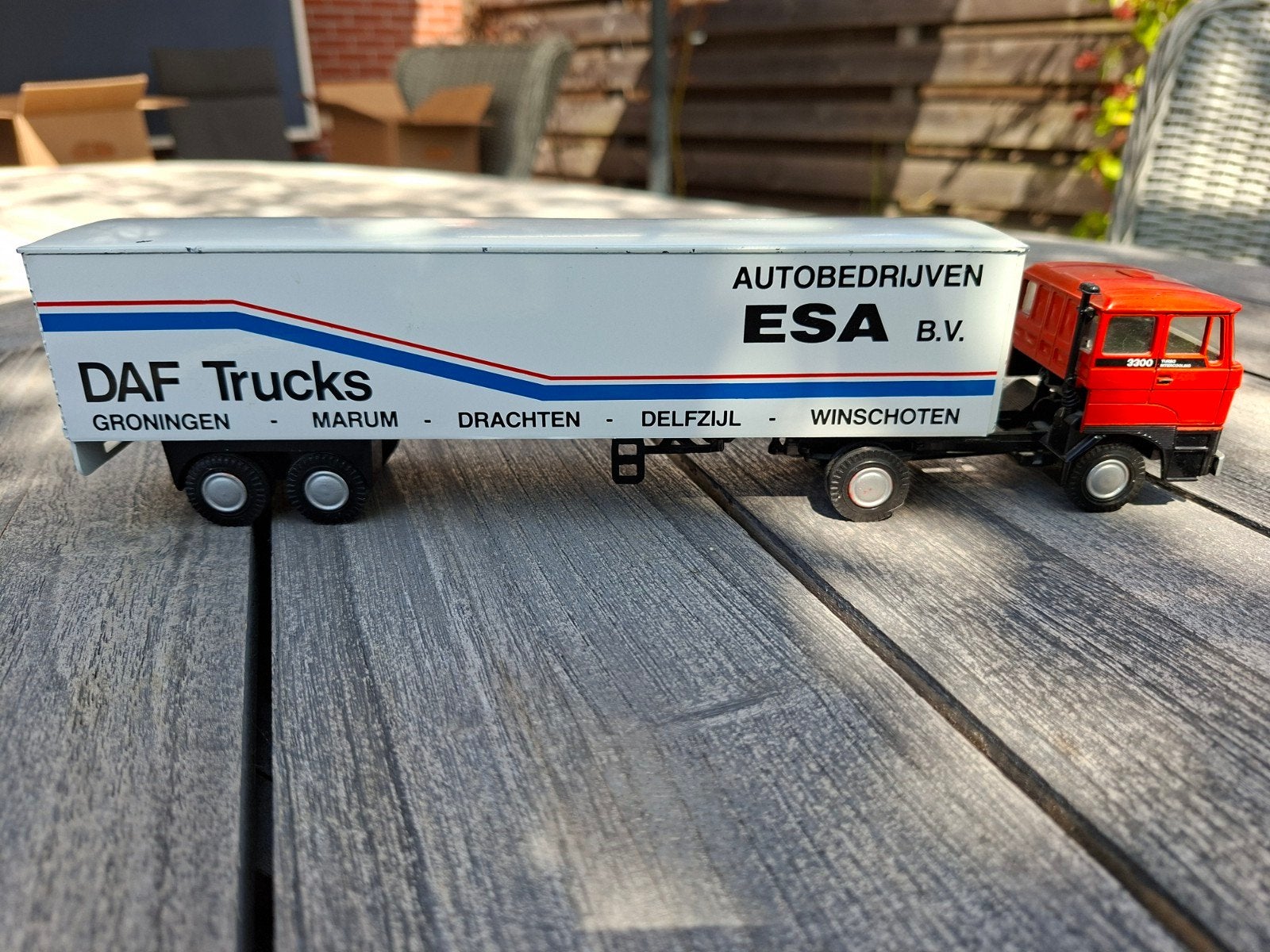 Lion Car DAF Trucks ESA B.V. vrachtwagen model, Overige merken, Gebruikt, 1:50 of kleiner, Ophalen of Verzenden