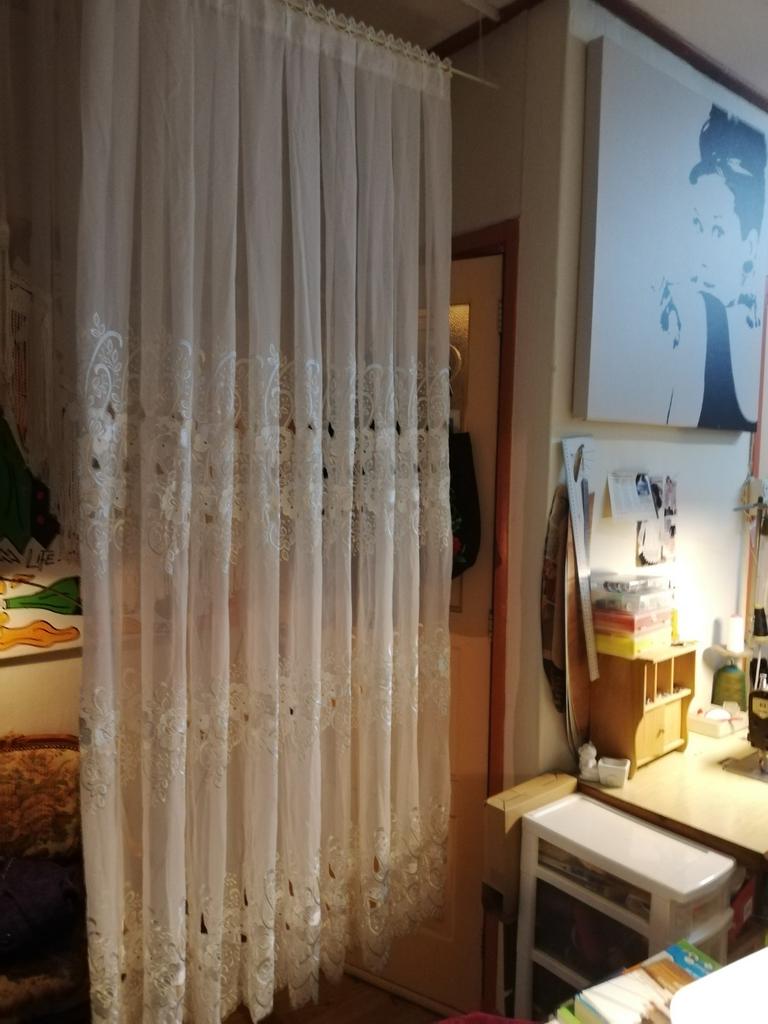 Deur vitrage kleur licht crème op roede., Ophalen of Verzenden, Crème, 50 tot 100 cm, 200 cm of meer
