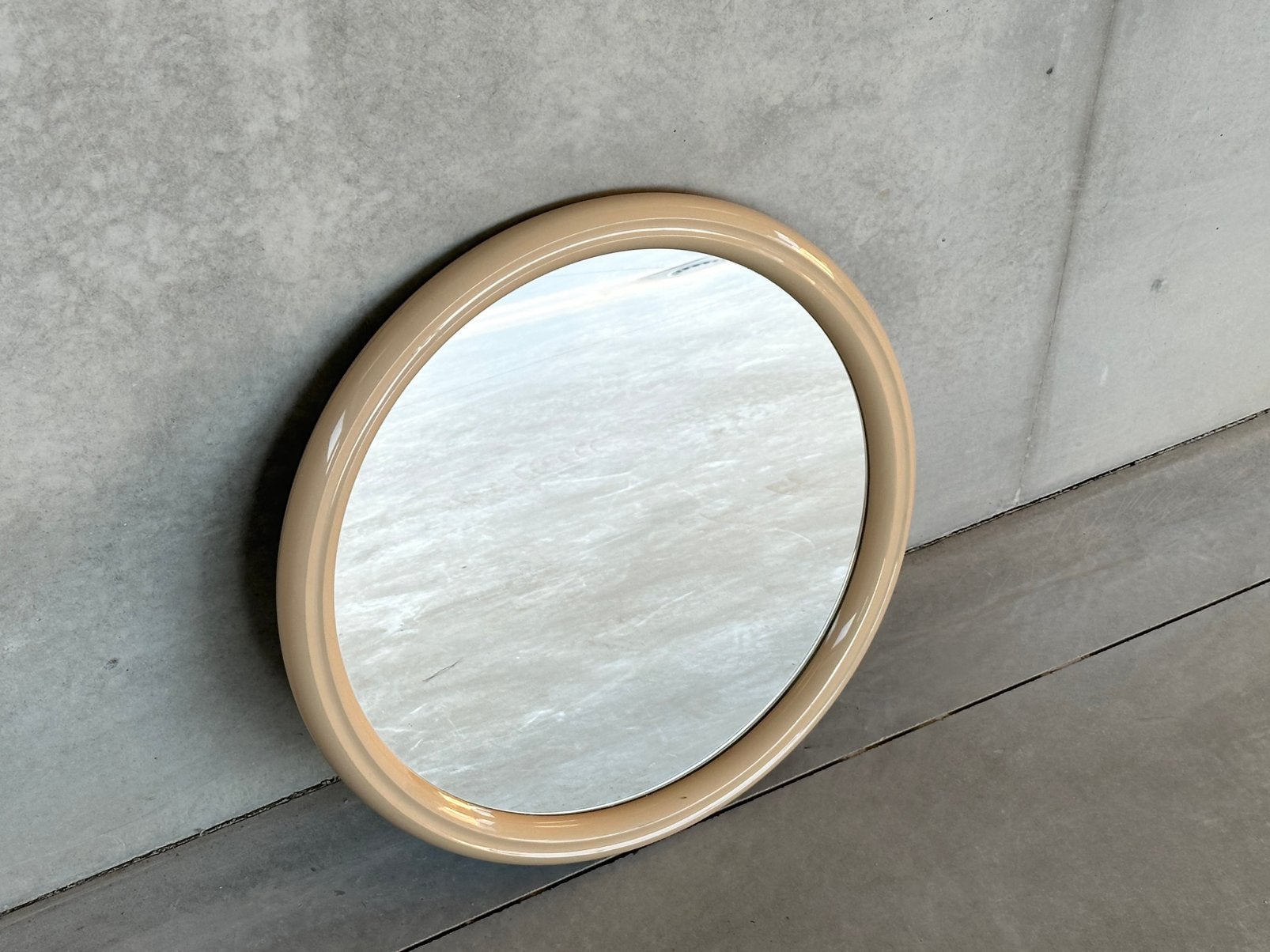 Vintage space-age spiegel 1980s, Ophalen, Minder dan 50 cm, Rond, Zo goed als nieuw