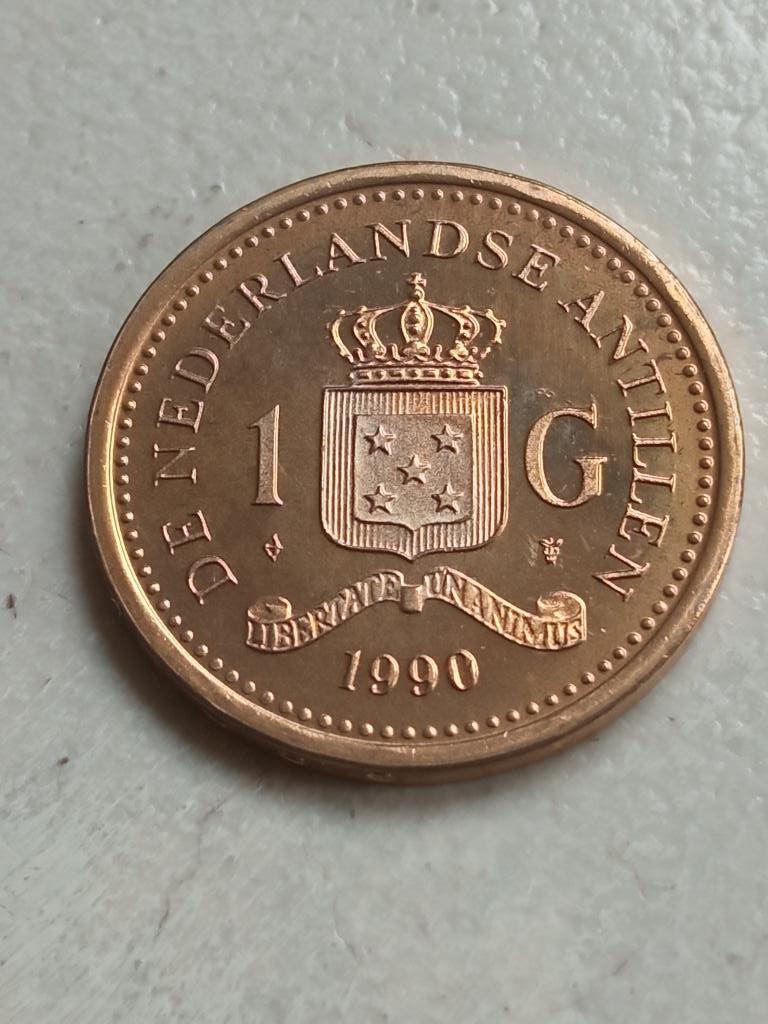 Nederlandse Antillen 1 gulden 1990., Ophalen of Verzenden, Midden-Amerika, Losse munt