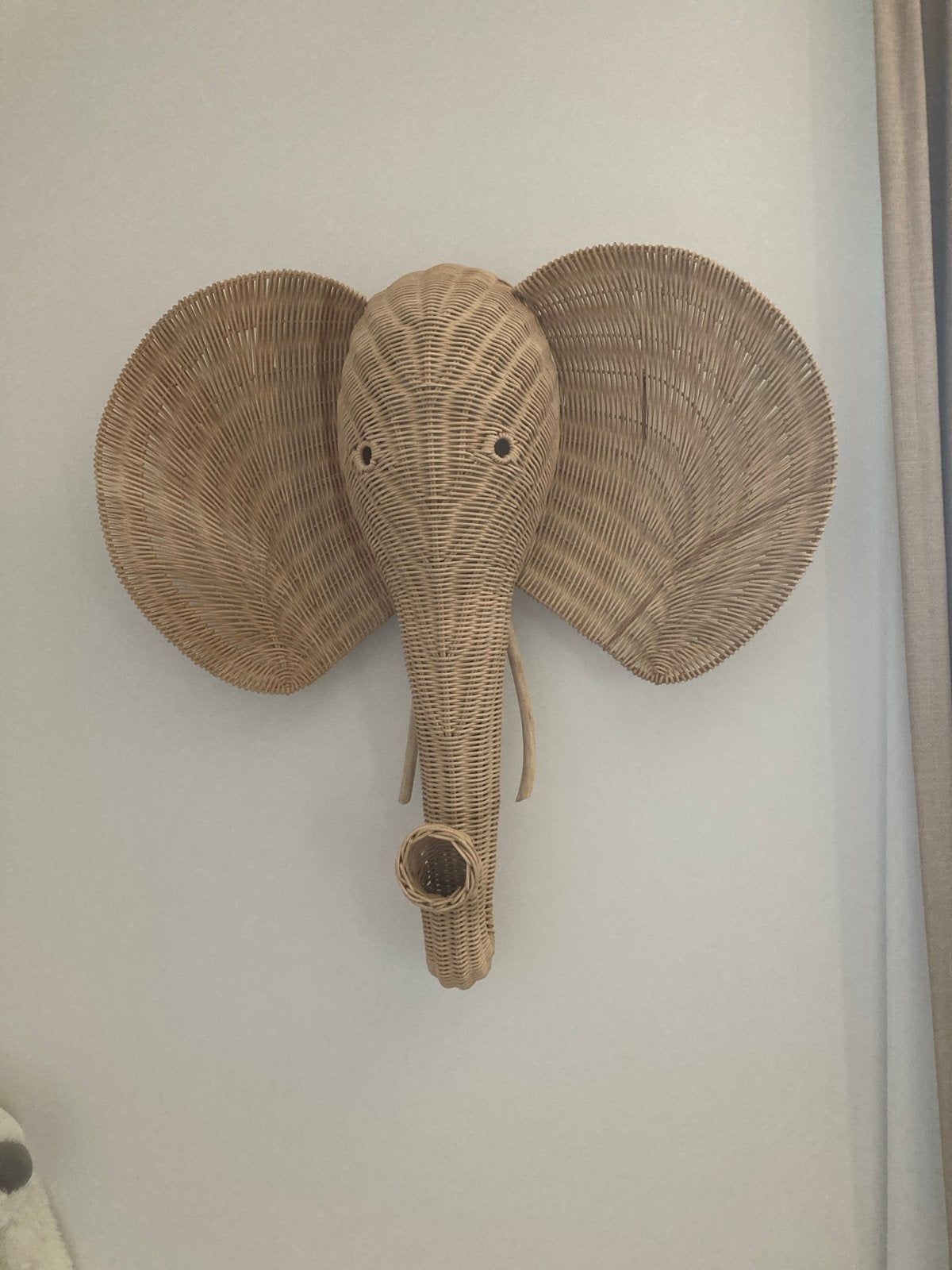 Rotan olifant wanddecoratie van Wildflower - Kinderkamer, Ophalen, Beige, Boho, Zo goed als nieuw