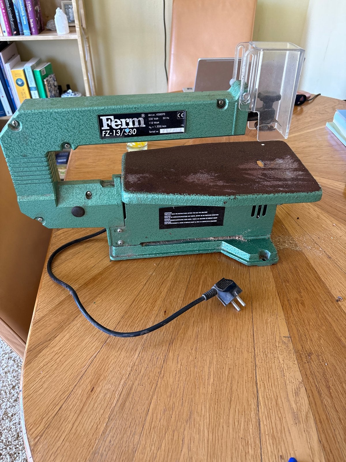 Ferm FZ-13/330 Figuurzaagmachine - Gebruikt, Minder dan 30 mm, Gebruikt, Ophalen of Verzenden, Figuurzaag