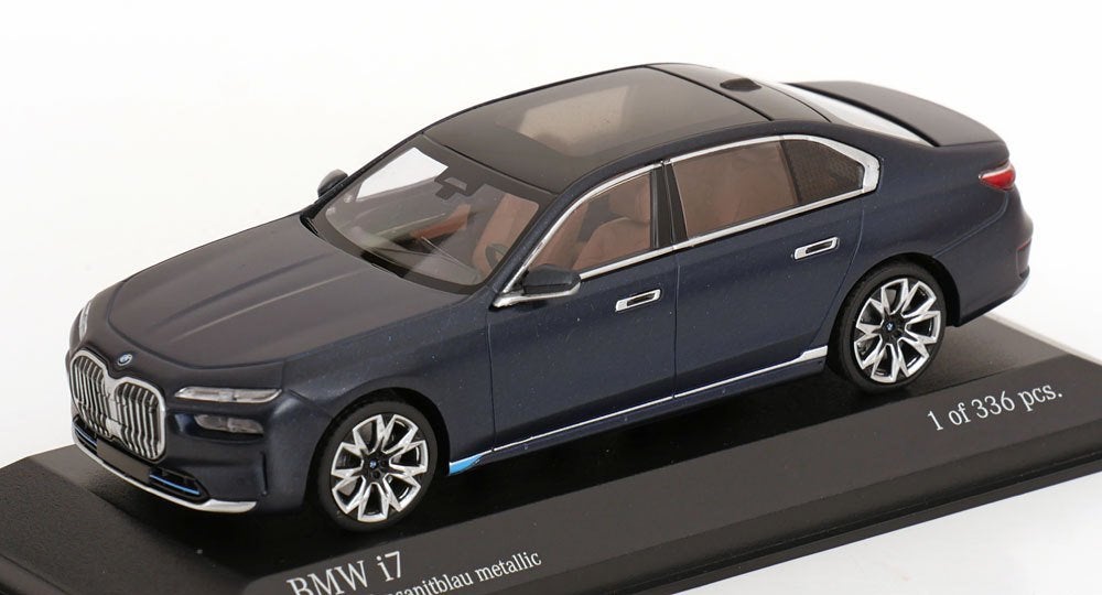 BMW I7 2023 (G70) Frozen Tanzanite Blauw Metalllic 1-43 Mini, Minichamps, Tschuiten@hotmail.com, Duitsland, Auto