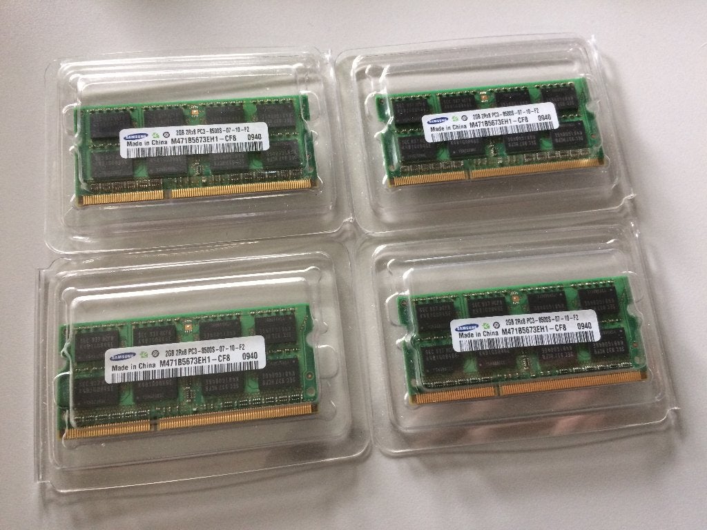 Samsung SO-DIMM 2GB DDR2 SDRAM 1066Mhz (4 stuks) = 8GB, Computers en Software, RAM geheugen, Gebruikt, Verzenden, DDR2, 2 GB
