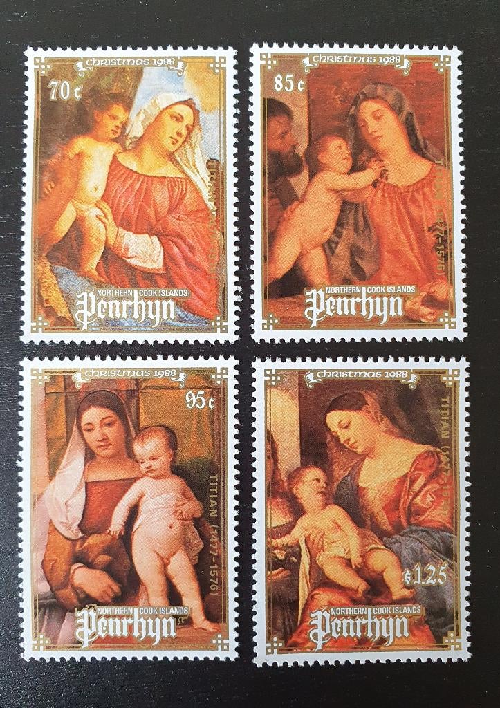 Penrhyn 1988 Kerstmis Religie Michel 495-498 postfris, Verzenden, Postfris, Overige thema's