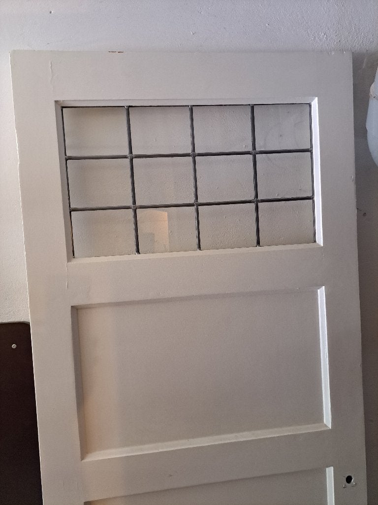 Paneeldeur met glas-in-lood, Ophalen, Gebruikt, 80 tot 100 cm, Binnendeur