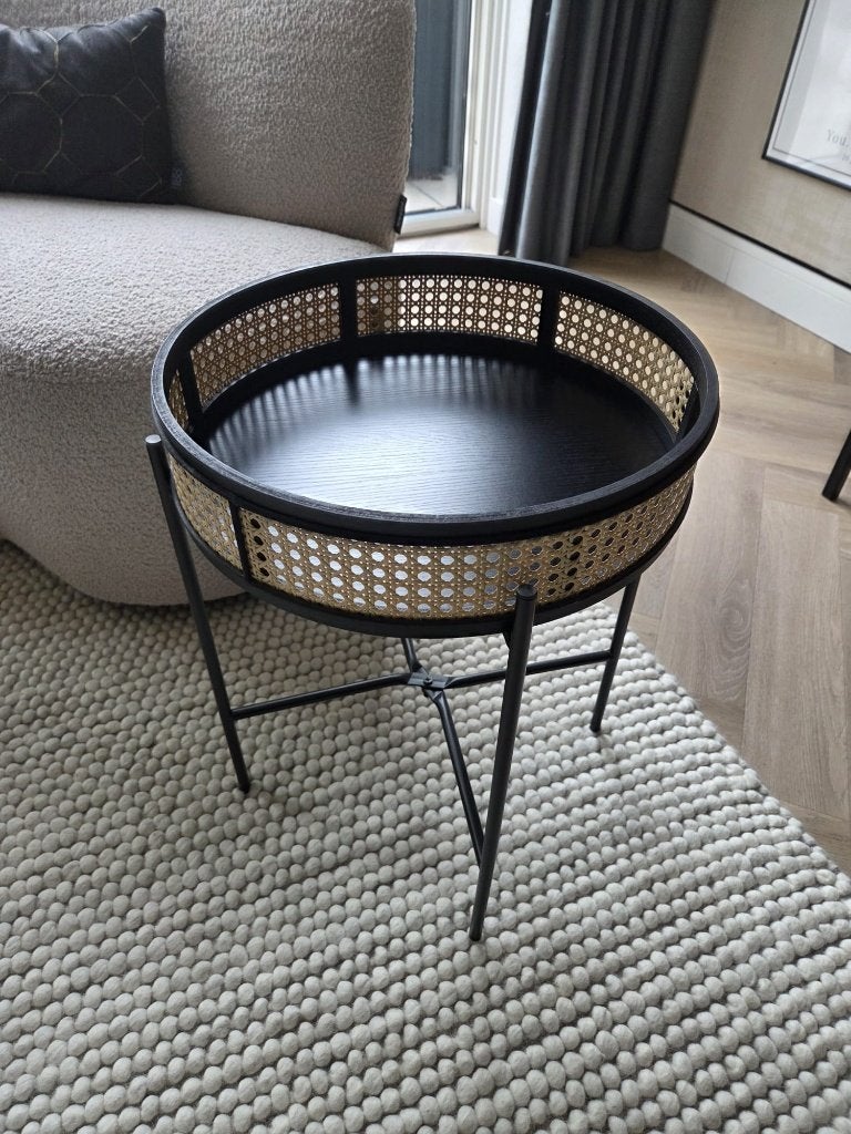 Tafeltje, Huis en Inrichting, Tafels | Bijzettafels, Minder dan 55 cm, Rond, Zo goed als nieuw, Ophalen