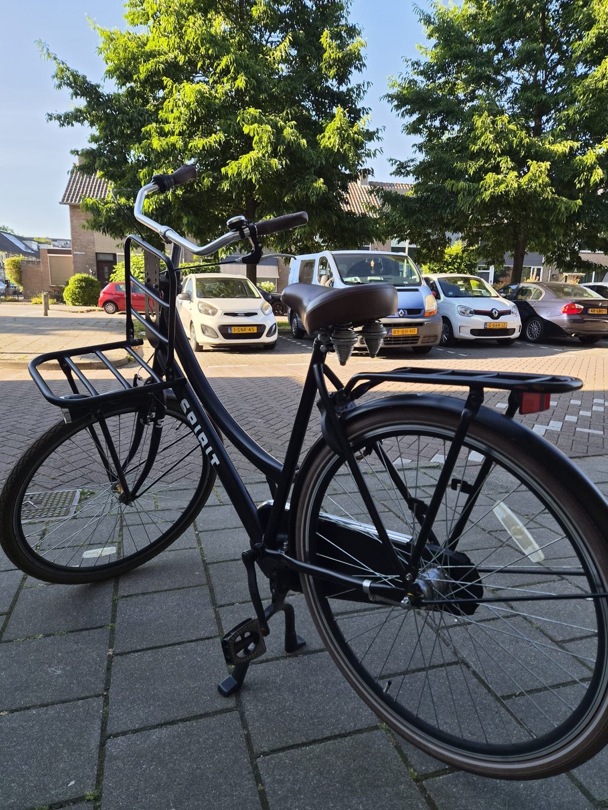 Zwarte Spirit fiets met voordrager, Fietsen en Brommers, Fietsen | Dames | Damesfietsen, Terugtraprem, Ophalen, Overige merken