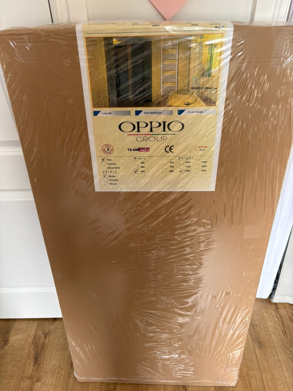 Handdoekradiator 600x1200mm Wit en aansluitset, Doe-het-zelf en Verbouw, Verwarming en Radiatoren, Ophalen, Radiator, Nieuw, 60 tot 150 cm