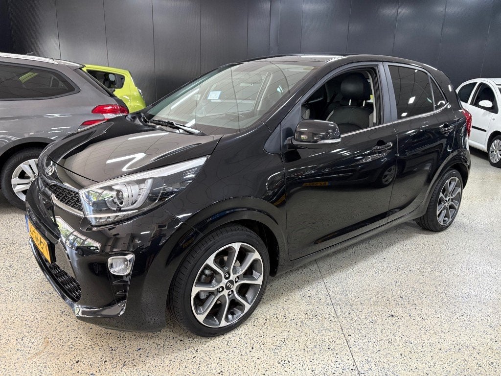Kia PICANTO 1.0 Design Edit Leder Navigatie Carplay Airco EC, Auto's, Kia, Gebruikt, Met garantie (alle), 4 stoelen, Zwart