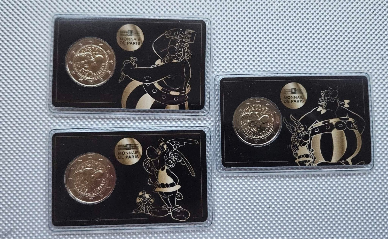 3x coincard Asterix 2 euro munt, Ophalen