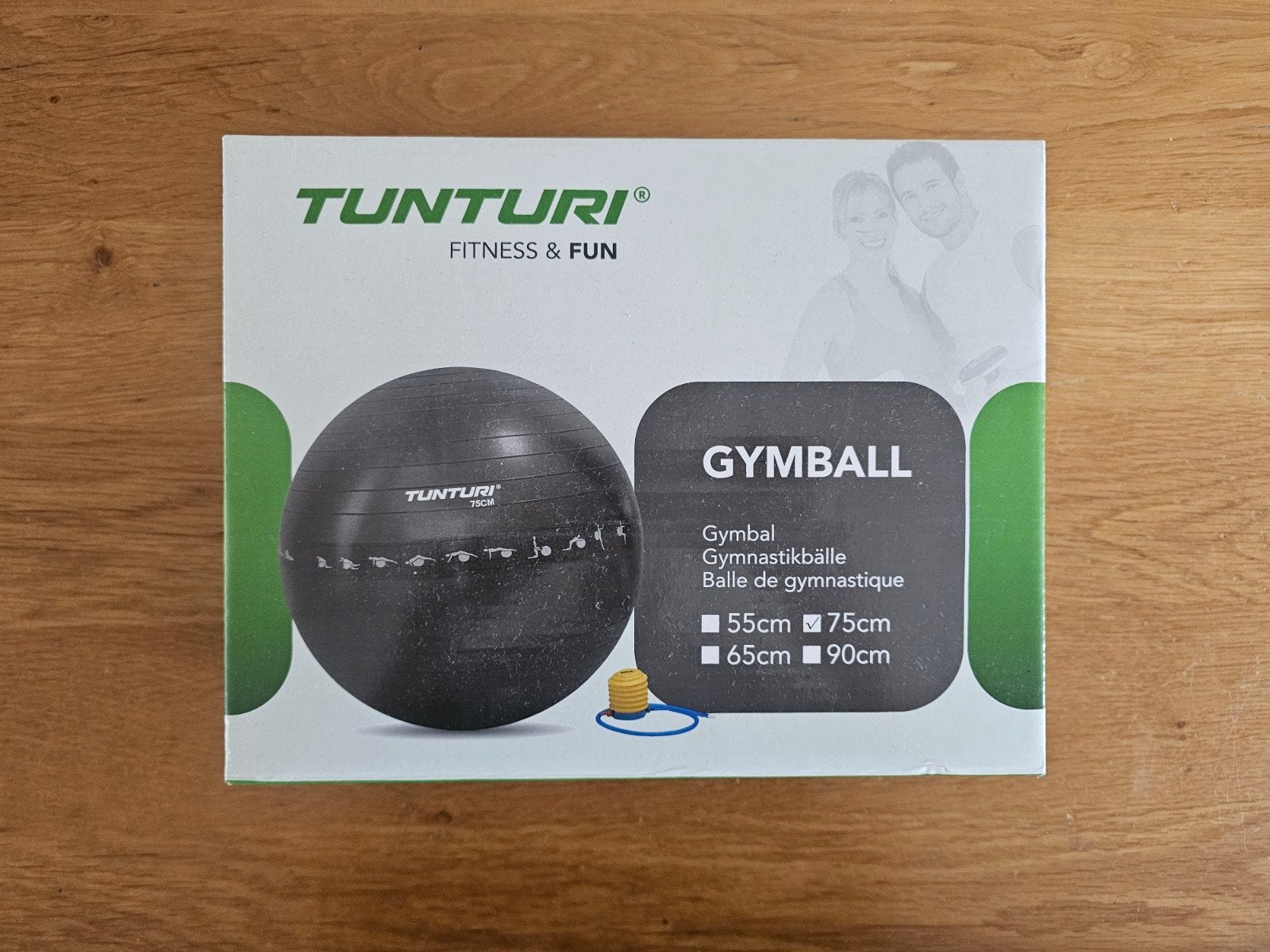 Tunturi Fitnessbal 75cm - Zo goed als nieuw, Ophalen of Verzenden, Zo goed als nieuw, Fitnessbal