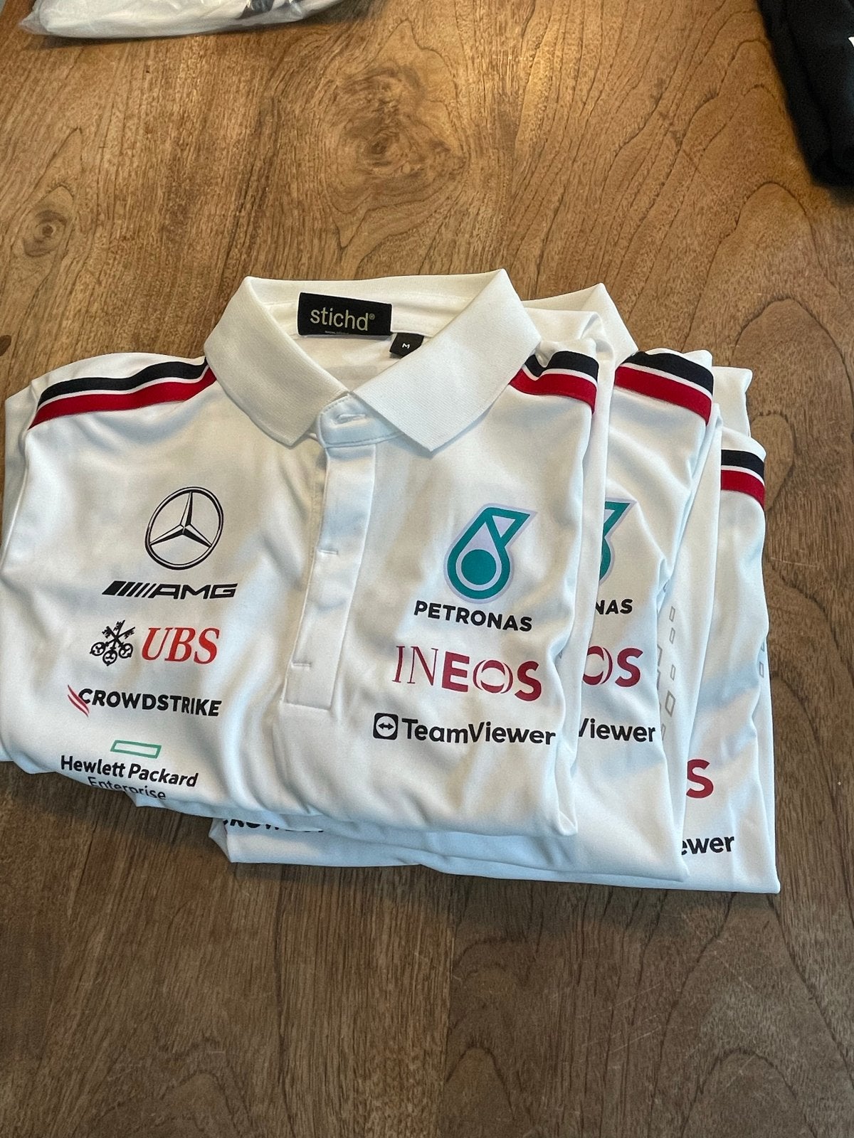 Mercedes-AMG Petronas F1 Team Polo Shirt Maat M, Ophalen of Verzenden, Gedragen, Maat 48/50 (M), Wit