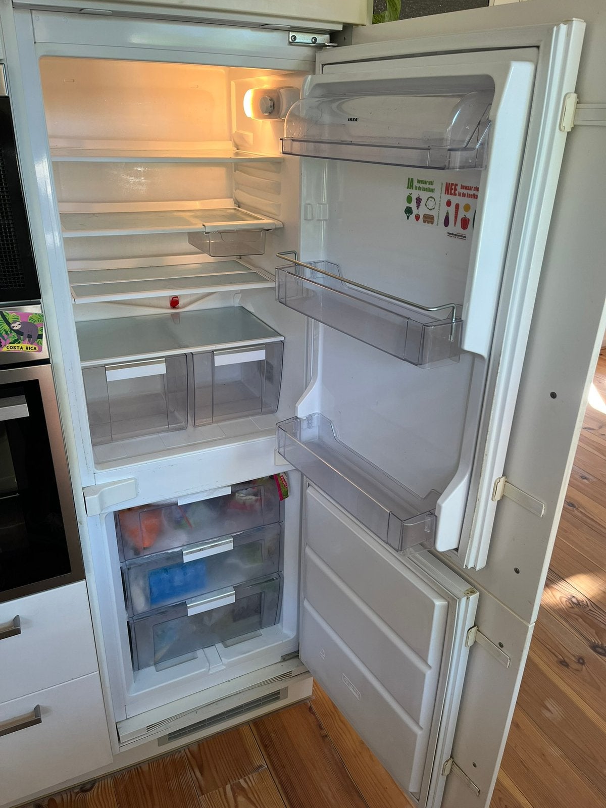 Ikea koelkast inbouw Whirlpool, Witgoed en Apparatuur, Ophalen, 150 tot 200 liter, Gebruikt, Met aparte vriezer