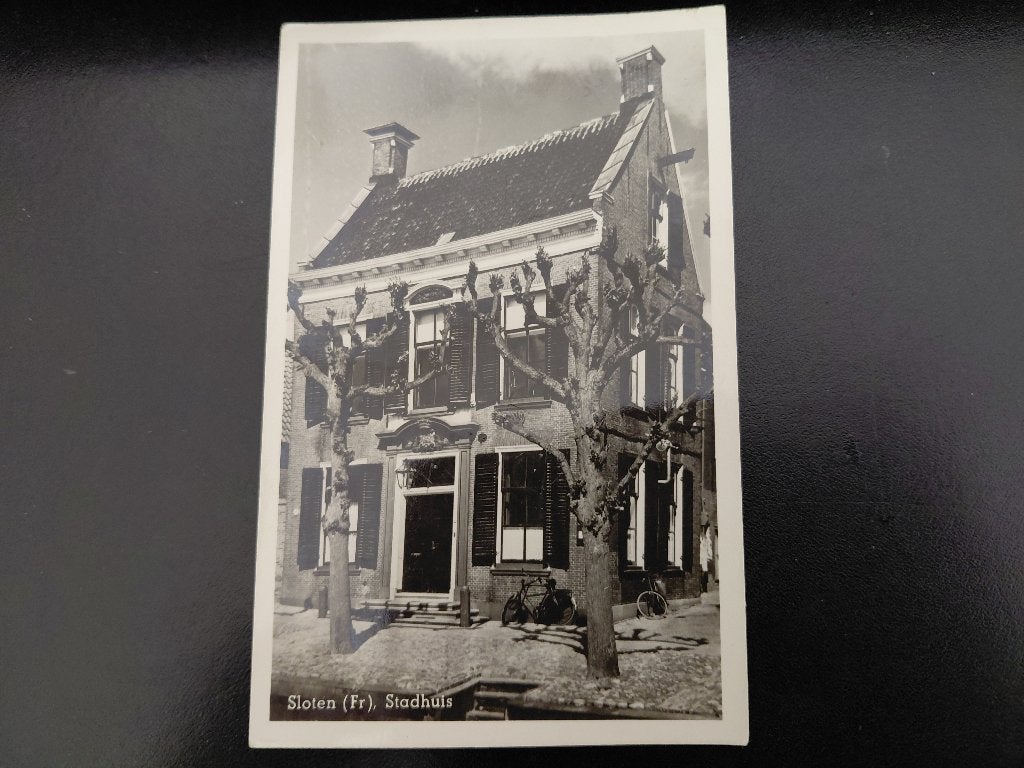 Sloten, stadhuis, gelopen, glans fotokaart, 1964, Verzenden, 1960 tot 1980, Gelopen, Friesland